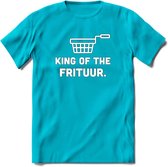 King Of The Frituur - Snack T-Shirt | Grappig Verjaardag Kleding Cadeau | Eten En Snoep Shirt | Dames - Heren - Unisex Tshirt | - Blauw - L