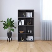 Decoways - Boekenkast/dressoir 66x30x130 cm spaanplaat grijs