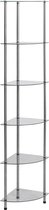 Decoways - Kastje 6-laags 30x30x160 cm gehard glas transparant