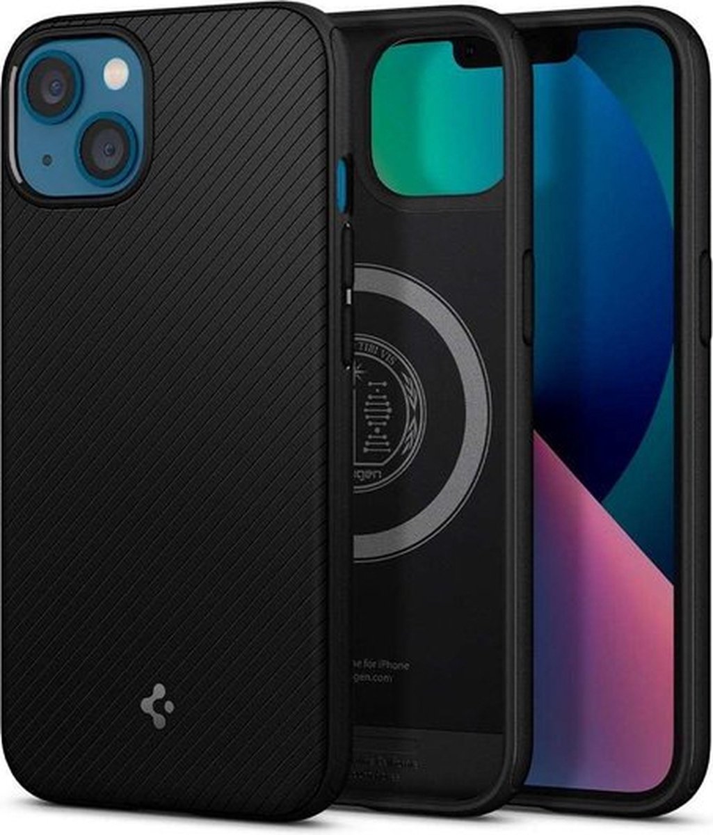 Spigen Armor (magnetische ring) TPU met Air Cushion hoesje voor iPhone 13 mini - zwart