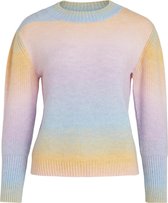 Vila Trui Virainbow O-neck L/s Knit/ka 14073821 Cloud Dancer/rainbow Dames Maat - S