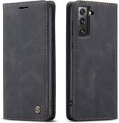 Samsung S21 FE hoesje CaseMe Retro Bookcase Zwart