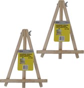 Set van 3x stuks houten schildersezels voor op tafel 24 cm - Hobby schildermateriaal - Tafelmodel schilder ezels