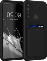 kwmobile hoesje voor Xiaomi Redmi Note 8 (2019 / 2021) - Telefoonhoesje met pasjeshouder - Smartphone hoesje in mat zwart