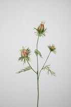 Kunstbloem - Nigella - juffertje - topkwaliteit decoratie - 2 stuks - zijden bloem - Paars - 56 cm hoog