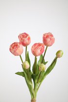 Kunstbloem - Tulp - topkwaliteit decoratie - 1 stuk - zijden boeket - Roze - 44 cm hoog