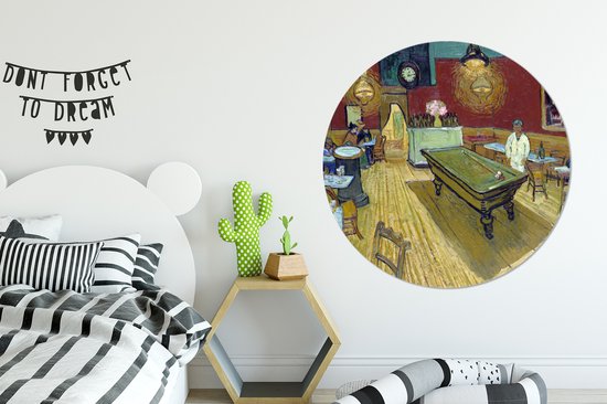 WallCircle - Cercle mural - Cercle mural - The Night Café - Peinture de Vincent van Gogh - Aluminium - Dibond - 140x140 cm - Intérieur et extérieur