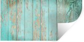 Muurstickers - Sticker Folie - Hout bedekt met een turquoise kleur - 40x20 cm - Plakfolie - Muurstickers Kinderkamer - Zelfklevend Behang - Zelfklevend behangpapier - Stickerfolie