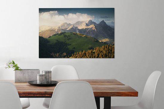 Tableau sur toile Vue sur les Alpes suisses - 90x60 cm - Décoration murale