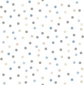 Noordwand Behang Mondo baby Confetti Dots wit/blauw/grijs/beige