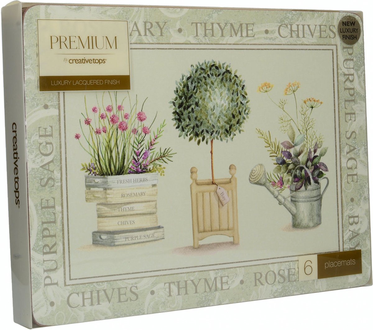 Creative Tops Placemats Topiary 30 X 23 Cm Kurk Groen 6 Stuks