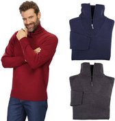 Trui met troyer kraag, kleur rood, maat 3XL