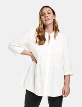 SAMOON Dames Uitlopende blouse van organic cotton
