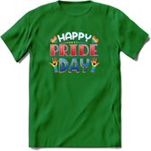 Pride Day | Pride T-Shirt | Grappig LHBTIQ+ / LGBTQ / Gay / Homo / Lesbi Cadeau Shirt | Dames - Heren - Unisex | Tshirt Kleding Kado | - Donker Groen - M