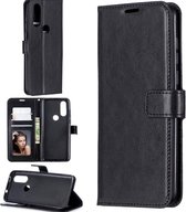 LuxeBass Hoesje geschikt voor Motorola Moto One Action hoesje book case zwart - telefoonhoes - gsm hoes - telefoonhoesjes