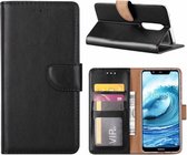 LuxeBass Hoesje geschikt voor Nokia 5.1 Plus - Bookcase Zwart - portemonnee hoesje - telefoonhoes - gsm hoes - telefoonhoesjes