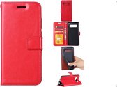 LuxeBass Hoesje geschikt voor Samsung Galaxy S10+ Portemonnee hoesje Rood