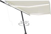 Decoways - Luifel automatisch met LED en windsensor 500x300 cm crèmekleur