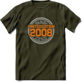 2008 Limited Edition Ring T-Shirt | Zilver - Goud | Grappig Verjaardag en Feest Cadeau Shirt | Dames - Heren - Unisex | Tshirt Kleding Kado | - Leger Groen - XL