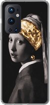 Geschikt voor OnePlus 9 Pro hoesje - Schilderij - Goud - Zwart - Wit - Siliconen Telefoonhoesje