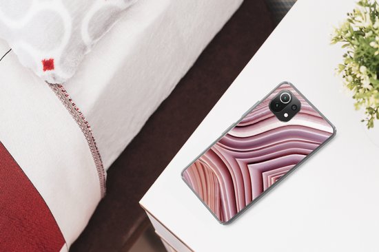 Coque Xiaomi 11T - Pierres naturelles - Rose - Gros plan - Siliconen