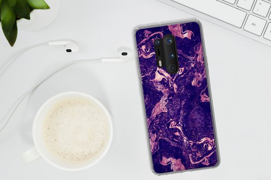 OnePlus 8 Pro - Marbre - Natuursteen - Minéraux - Coque de téléphone en Siliconen - Cadeaux de chaussures - Petits cadeaux - Sinterklaas pour les grands enfants