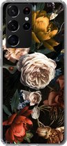 Geschikt voor Samsung Galaxy S21 Ultra hoesje - Bloemen - Natuur - Patroon - Siliconen Telefoonhoesje