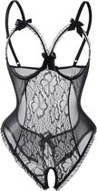 Dames transparant prikkelend ondergoed bovenstuk lingerie bodysuit nachtkleding - Valentijn cadeautje voor haar