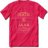 30 Jaar Legendarisch Gerijpt T-Shirt | Oud Roze - Ivoor | Grappig Verjaardag en Feest Cadeau Shirt | Dames - Heren - Unisex | Tshirt Kleding Kado | - Roze - XL