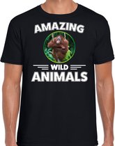 T-shirt aap - zwart - heren - amazing wild animals - cadeau shirt aap / orang oetan apen liefhebber M