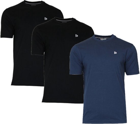3-Pack Donnay T-Shirt (599008) - Sportshirt - Heren - Black/Navy/Black - maat 3XL