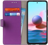 Xiaomi Redmi Note 10 / 10S Hoesje Wallet Book Case met Stand Paars