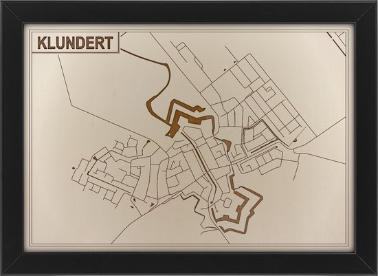Houten stadskaart van Klundert