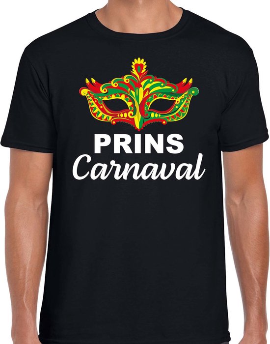 Prins carnaval fun t-shirt heren zwart - Limburg carnaval verkleedkleding XXL