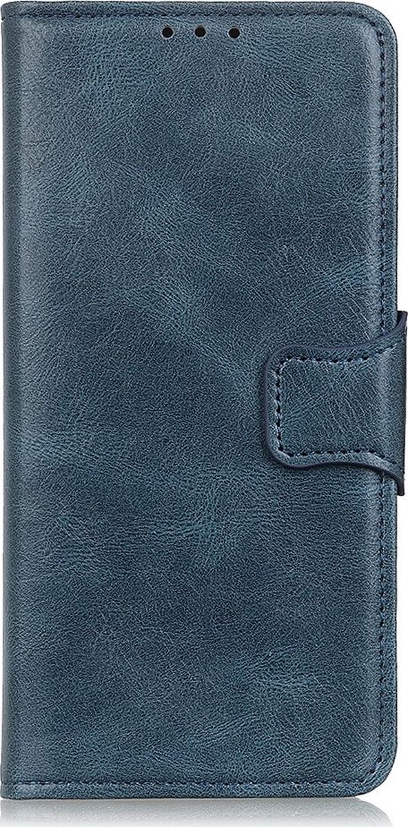 Mobigear Telefoonhoesje geschikt voor Apple iPhone 13 Hoesje | Mobigear Classy Bookcase Portemonnee | Pasjeshouder voor 2 Pasjes | Telefoonhoesje voor Pinpas / OV Kaart / Rijbewijs - Blauw