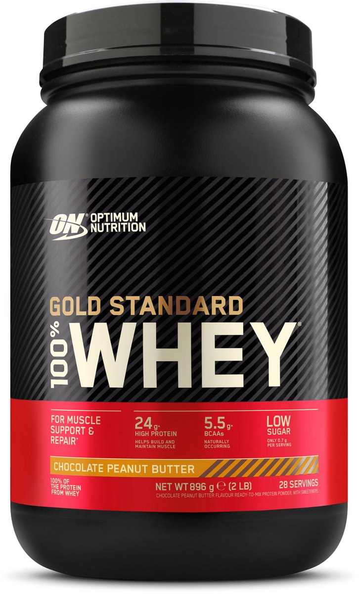 Goedkoopste Optimum Nutrition Gold Standard 100 Whey Protein - Chocolate Peanut Butter - Proteine Poeder - Eiwitshake - 900 gram (28 servings