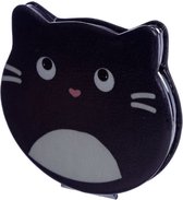 Feline Fine Kat Lederlook Make Up Spiegeltje zwart - 7cm