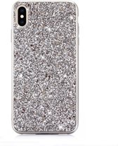 Mobigear Hoesje geschikt voor Apple iPhone XS Max Telefoonhoesje Hardcase | Mobigear Glitter Backcover | iPhone XS Max Case | Back Cover - Zilver