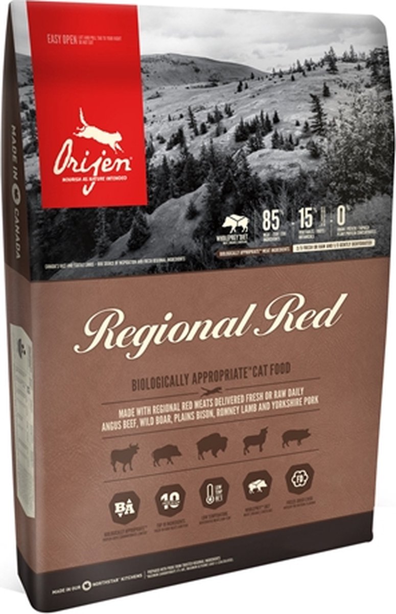 Orijen Whole Prey Regional Red Cat Rund&Zwijn - Kattenvoer - 340 g