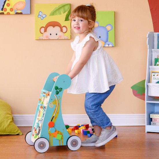 Teamson Kids Houten Loopstoeltje en Activiteitencentrum - Kinderspeelgoed - Peuter-Speelgoed - Safari Dieren van Teamson Kids — afbeelding 5