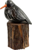Beelden - Vogel op houtblok zwart - Hout - Zwart - 15x10x10 cm - Indonesie - Sarana - Fairtrade