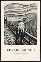 JUNIQE - Poster in kunststof lijst Munch - The Scream Lithograph