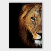 Poster Blue Eyes Lion - Papier - Meerdere Afmetingen & Prijzen | Wanddecoratie - Interieur - Art - Wonen - Schilderij - Kunst