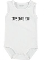 Baby Rompertje met tekst 'Ooms grote boef ' | mouwloos l | wit zwart | maat 50/56 | cadeau | Kraamcadeau | Kraamkado