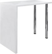 Medina Bartafel met 2 stalen poten MDF hoogglans wit