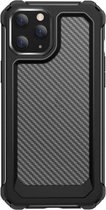 Backcover Shockproof Carbon Hoesje iPhone 11 Pro Max Zwart - Telefoonhoesje - Smartphonehoesje - Zonder Screen Protector