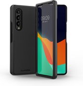 kwmobile Hoesje compatibel met Samsung Galaxy Z Fold 3 5G - 2-delig telefoonhoesje in zwart - Imitatieleer