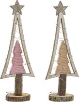 Kerstversiering DKD Home Decor Hout (2 pcs) (11 x 6 x 30 cm)