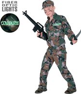 Leger & Oorlog Kostuum | Commando, Fiberoptisch Combat Soldier Kostuum Jongen | Maat 140 | Carnaval kostuum | Verkleedkleding