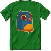 Strik duif T-Shirt Grappig | Dieren vogel Kleding Kado Heren / Dames | Animal Skateboard Cadeau shirt - Donker Groen - M